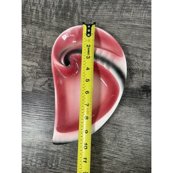 Vintage MCM Ashtray Cosmic Atomic Pink Black White Lot Of 2 1950s Ceramic Kitsch - Picture 7 of 16